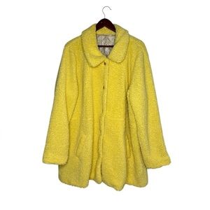 Soft Surroundings Yellow Teddy Peacoat Boxy